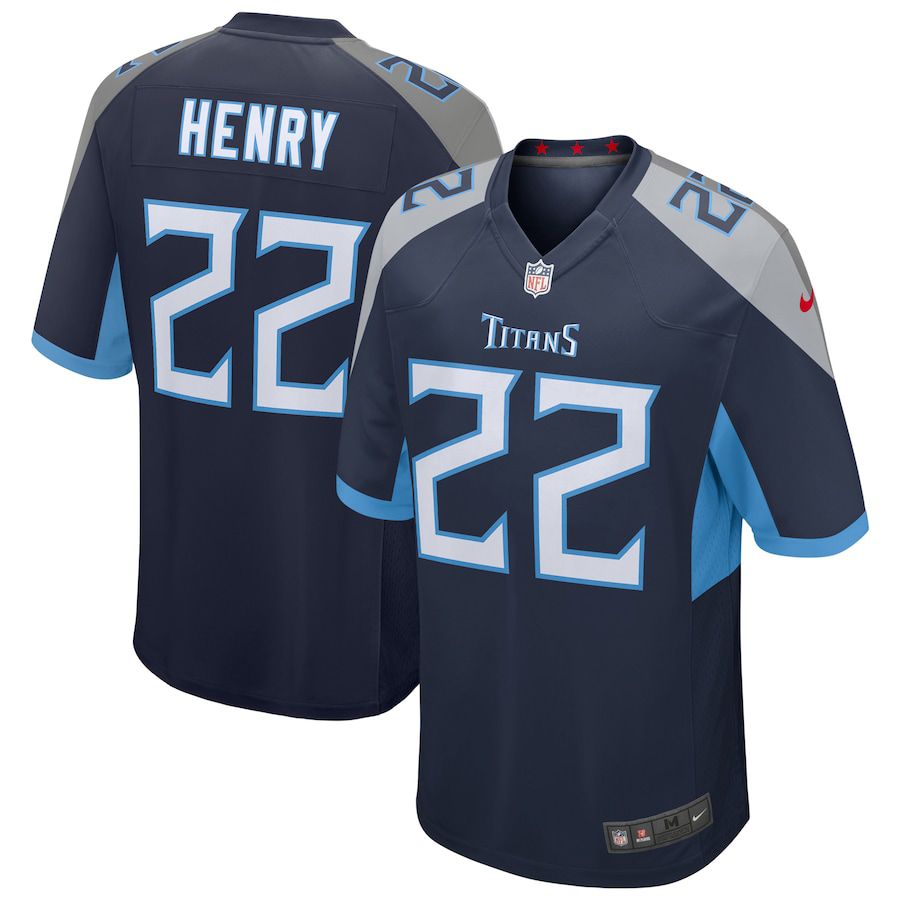 Men Tennessee Titans 22 Derrick Henry Nike Navy Game NFL Jersey